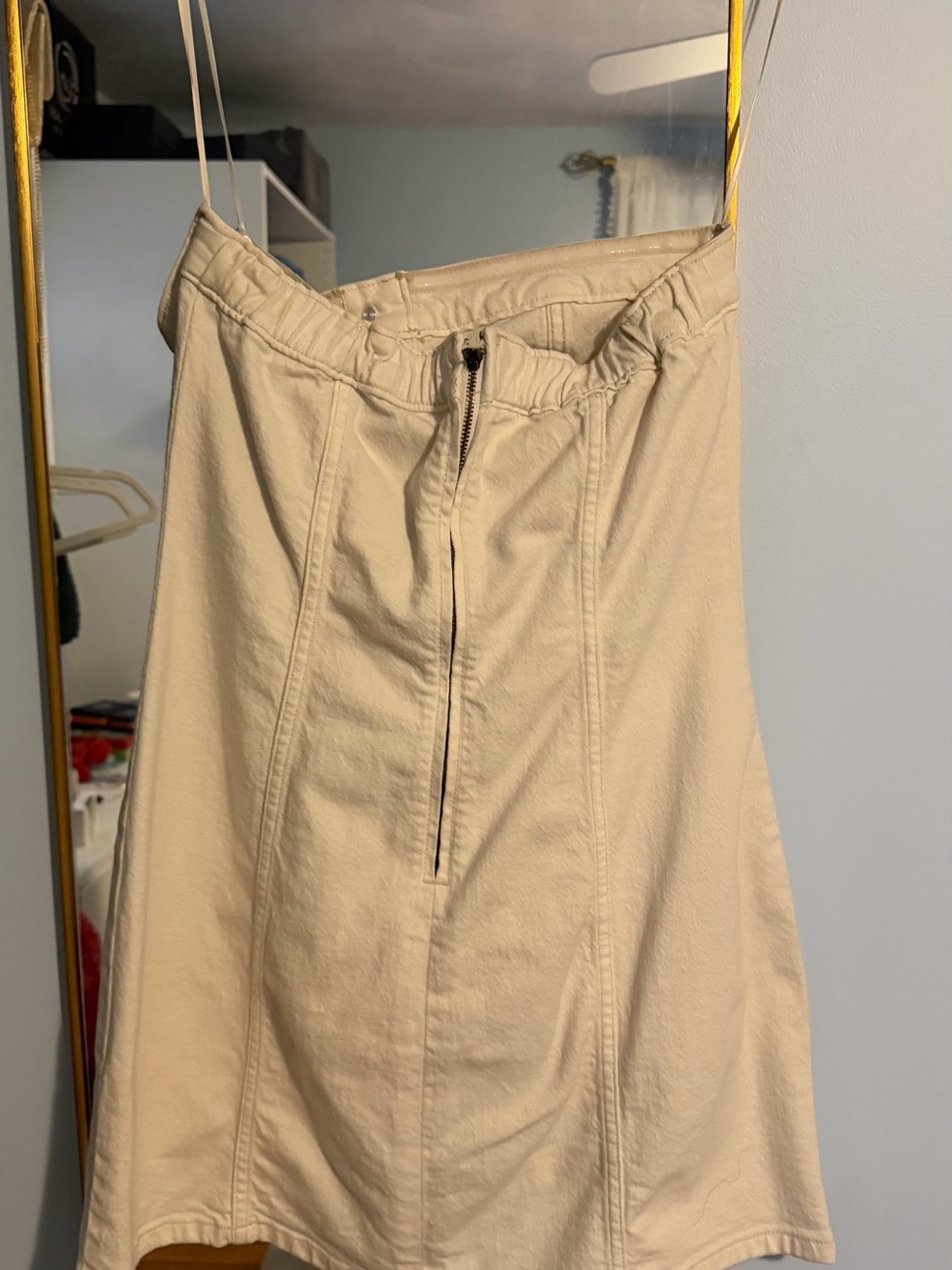 Abercrombie & Fitch White Strapless Button-Front Denim Mini Dress - Picture 6 of 6
